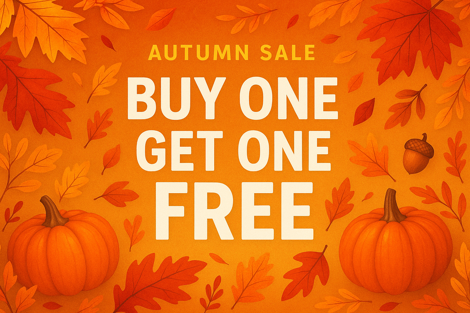 autumn sale buy one get one free.